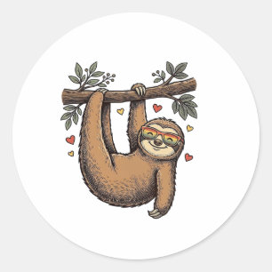 Sticker Rond Conception de chemise arc-en-ciel de cœur de pares