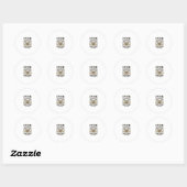 Sticker Rond Conception de chemise de cerf pour copains de chas (Feuille)