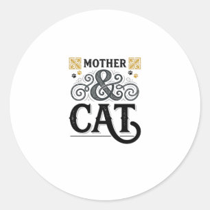 Sticker Rond Conception de chemise de chatte mère vintage pour 