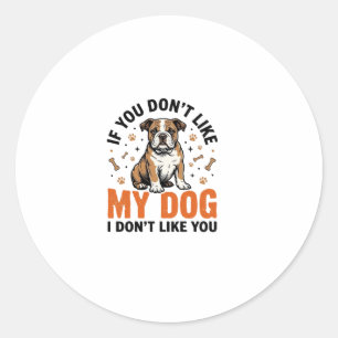 Sticker Rond Conception de chemise de citation de chiot vintage