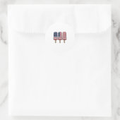 Sticker Rond Conception de chemise de drapeau de popsicle patri (Sac)