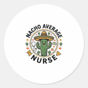 Sticker Rond Conception de chemise de fête de cactus d'infirmiè