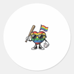 Sticker Rond Conception de chemise de fierté de baseball de coe