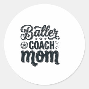 Sticker Rond Conception de chemise de football vintage Baller C