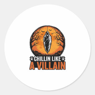 Sticker Rond Conception de chemise de gravure vintage de méchan