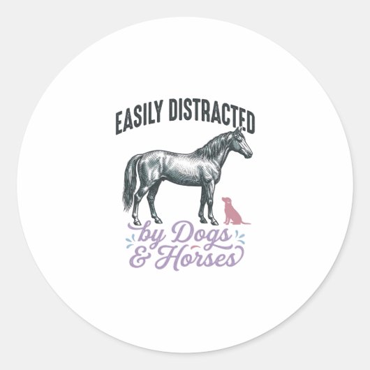 Sticker Rond Conception de chemise facilement distrait par les (Devant)