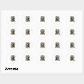 Sticker Rond Conception de chemise graphique de gravure d'humou (Feuille)
