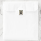 Sticker Rond Conception de chemise graphique de gravure d'humou (Sac)