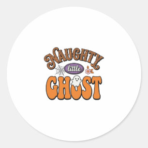 Sticker Rond Conception de chemise Halloween vintage de petit f