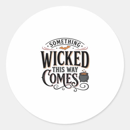 Sticker Rond Conception de chemise Halloween Vintage Something (Devant)