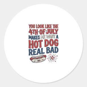 Sticker Rond Conception de chemise patriotique Funny 4th of Jul
