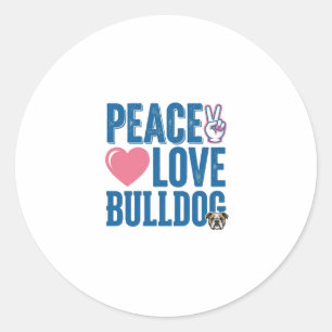 Sticker Rond Conception de chemise pour chien vintage Peace Lov