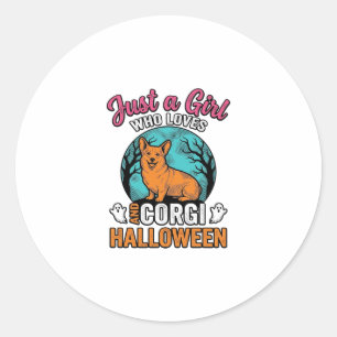 Sticker Rond Conception de chemise pour fille amateur de chien