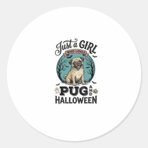 Sticker Rond Conception de chemise pour fille amateur de chien