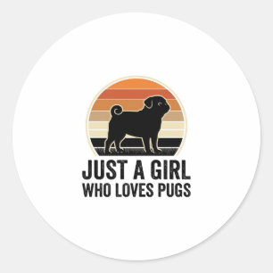 Sticker Rond Conception de chemise pour fille de chien amateur