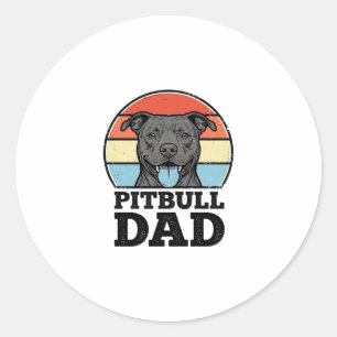 Sticker Rond Conception de chemise pour papa Pitbull amateur de