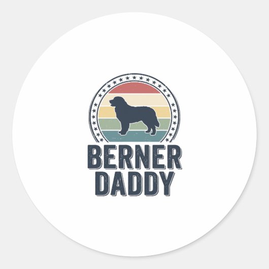 Sticker Rond Conception de chemise vectorielle Berner Daddy Vin (Devant)