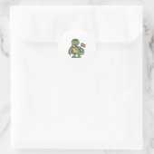 Sticker Rond Conception de chemise vectorielle de dinosaure de (Sac)