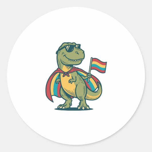 Sticker Rond Conception de chemise vectorielle de dinosaure de (Devant)