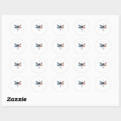 Sticker Rond Conception de chemise vectorielle de libellule pat (Feuille)