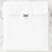 Sticker Rond Conception de chemise vectorielle de libellule pat (Sac)