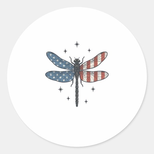 Sticker Rond Conception de chemise vectorielle de libellule pat (Devant)