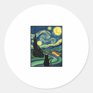 Sticker Rond Conception de chemise vectorielle de paysage noctu