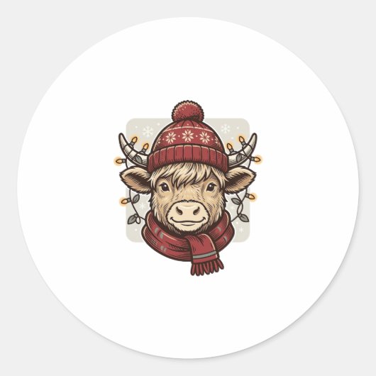 Sticker Rond Conception de chemise vectorielle de vache des Hig (Devant)