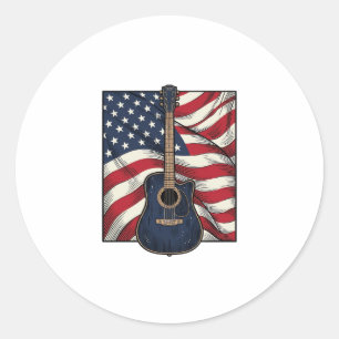 Sticker Rond Conception de chemise vectorielle drapeau patrioti