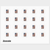 Sticker Rond Conception de chemise vectorielle du drapeau améri (Feuille)