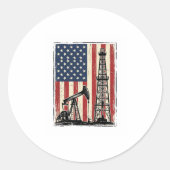 Sticker Rond Conception de chemise vectorielle du drapeau améri (Devant)