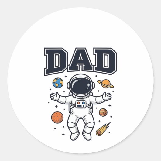 Sticker Rond Conception de chemise vectorielle espace astronaut (Devant)