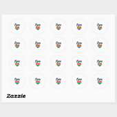 Sticker Rond Conception de chemise vectorielle Love Rainbow Hea (Feuille)