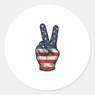 Sticker Rond Conception de chemise vectorielle main de paix pat