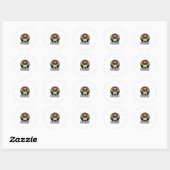 Sticker Rond Conception de chemise vectorielle pour chien Pug D (Feuille)