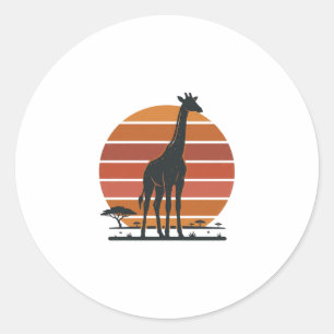 Sticker Rond Conception de chemise vectorielle Safari Coucher d