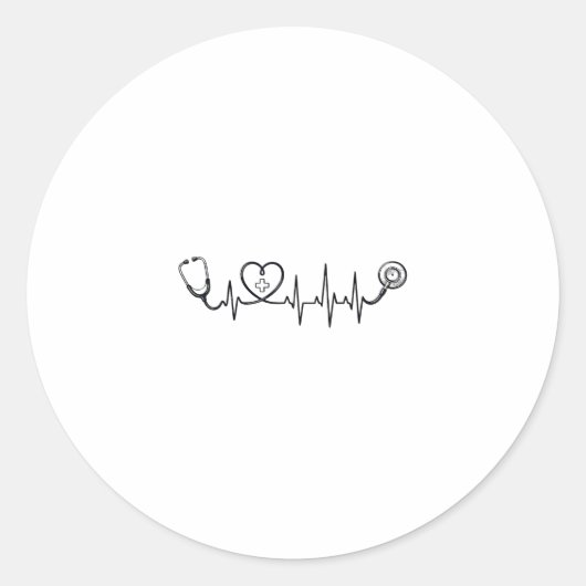 Sticker Rond Conception de chemise vectorielle Stéthoscope Batt (Devant)