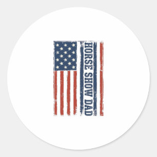 Sticker Rond Conception de chemise vintage avec drapeau américa