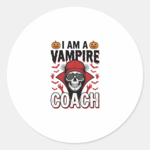 Sticker Rond Conception de chemise vintage crâne Halloween Coac