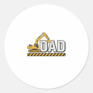 Sticker Rond Conception de chemise vintage excavatrice Papa Con