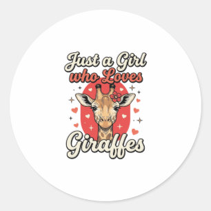 Sticker Rond Conception de chemise vintage pour fille amoureuse