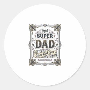Sticker Rond Conception de chemise Vintage Super Papa Meilleur