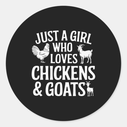 Sticker Rond Conception de chèvre cool pour filles femmes éleva (Devant)