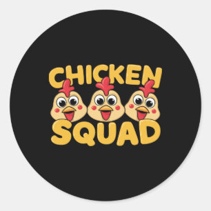 Sticker Rond Conception de Chicken Squad pour les amateurs de p
