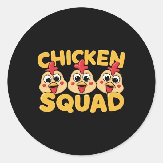 Sticker Rond Conception de Chicken Squad pour les amateurs de p (Devant)