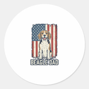 Sticker Rond Conception de chien de gravure vintage patriotique