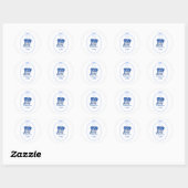 Sticker Rond Conception de chien pour les personnes qui réfléch (Feuille)