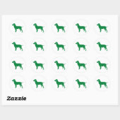 Sticker Rond Conception de chien vert (Feuille)