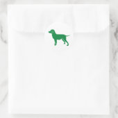 Sticker Rond Conception de chien vert (Sac)