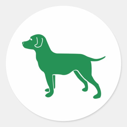 Sticker Rond Conception de chien vert (Devant)